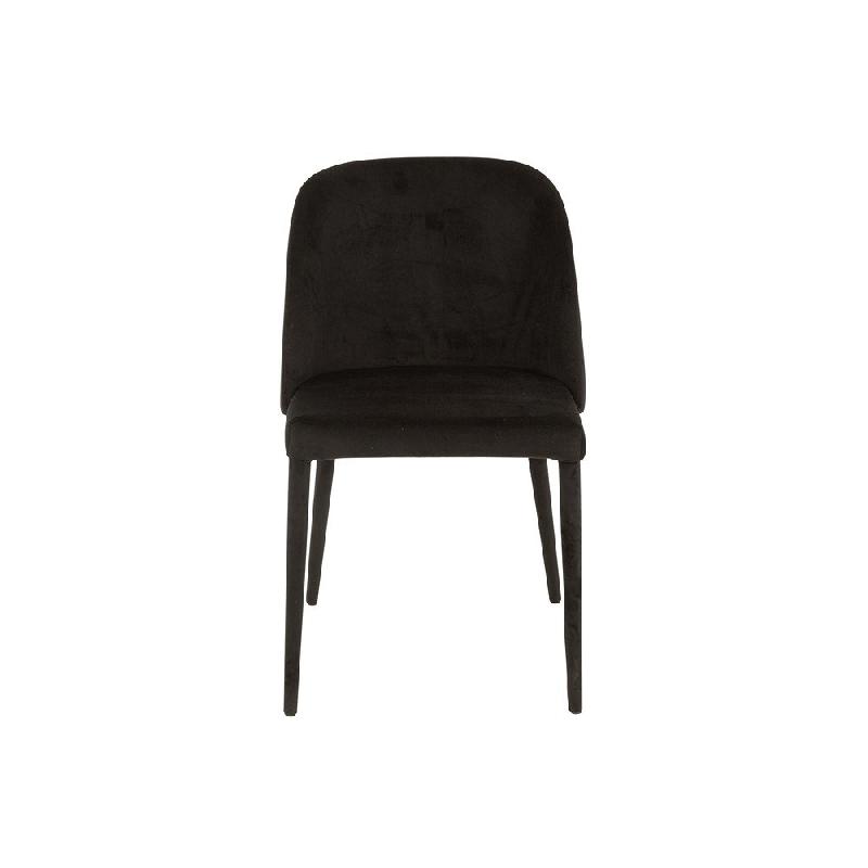 Chaise de réunion CHEZA noire - Tissu aspect velours, piétement métallique, dimensions 58x51x80 cm_1