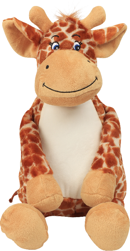 Peluche zippée Girafe - Rembourrage amovible - Réf: MM564 - Marque Mumbles_1