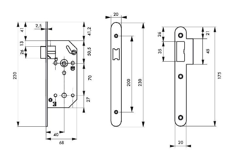 Serrure encastrable Monomax NF - porte intérieure - têtère acier laiton - réversible, garantie 10 ans_1