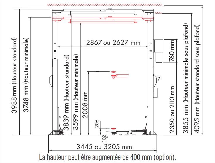 Ts32 pont elevateur 2 colonnes 3.2t avec traverse superieure_1