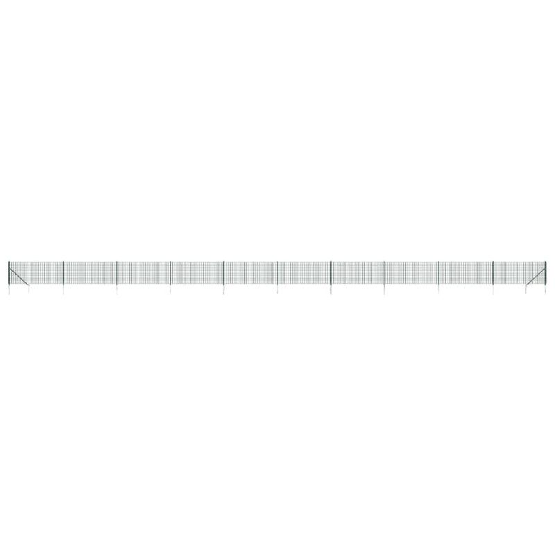 Vidaxl clôture en treillis métallique et piquet d'ancrage vert 1,1x25m 154106_1