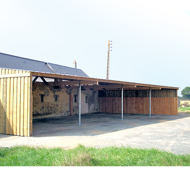 Abri de stockage / structure en bois / toiture en bacacier / bardage en bois_1