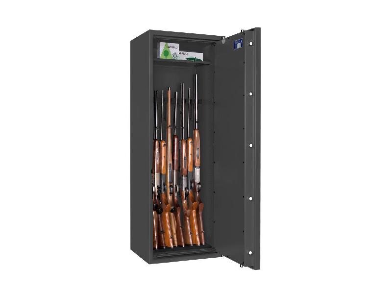 Armoire à armes FORMAT CAPRIOLO I Classe 0 - Armoire à fusils (EN 1143-1) - Serrure électronique S&G Spartan 1006 / Gris clair RAL 7035_1