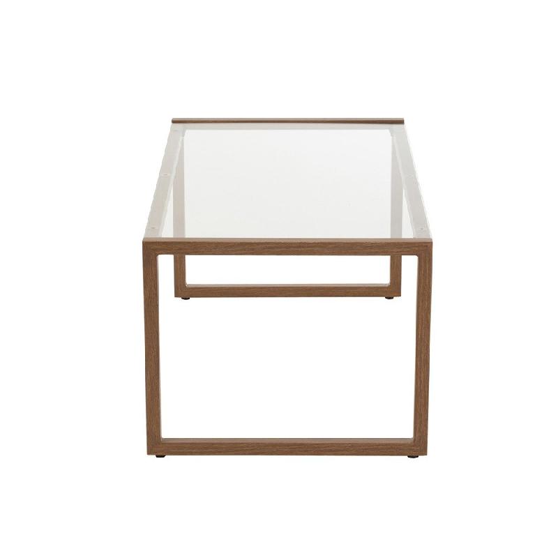 LIVIE - Table basse rectangulaire en métal et verre marron foncé - Design épuré_1