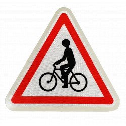 Panneau de danger A21 - Débouché de cyclistes - WP Signalisation - Différentes dimensions et matières_1