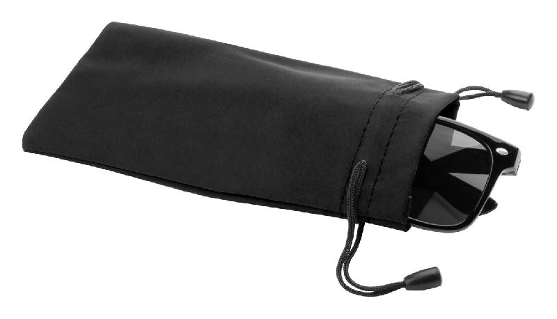 Pochette en polyester pour lunettes de soleil - couleur noire - poids 7g_1