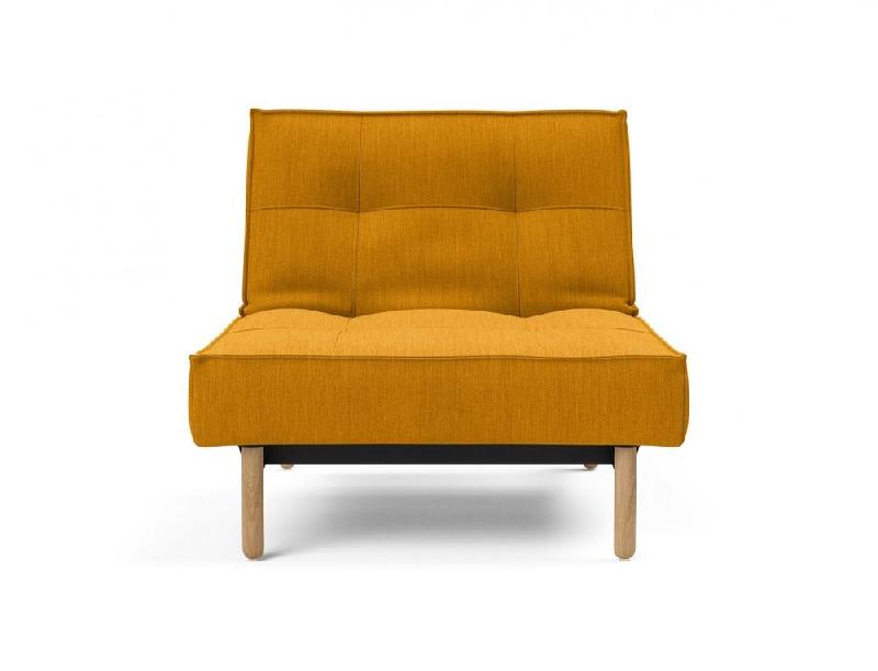 Innovation Living - Fauteuil Splitback Stem convertible lit 90x115 cm - pieds obus naturel - tissu Elegance Burned Curry_1