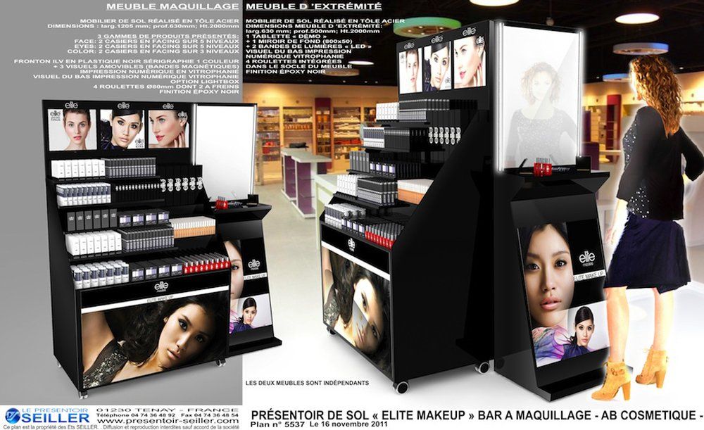 Présentoir modulaire Seiller - meuble présentoir en métal et bois - racks modulables et adaptables_1