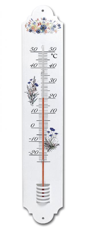 Thermomètre intérieur ou extérieur INOVALLEY 4353 - Décor fleur - En acier, à fixer_1