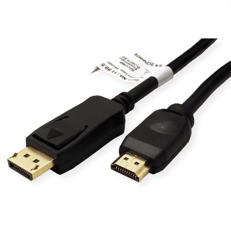 Value câble displayport dp - uhdtv, m/m, noir, 1 m_1
