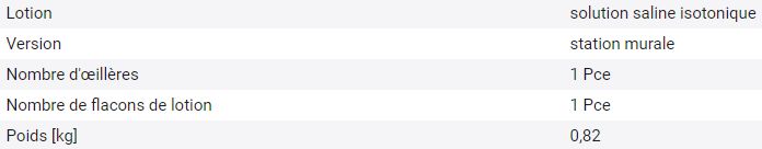 123482W - Support mural avec 1 bouteille rince-œil de 500 ml - Solution saline stérile EN 15154-4_1