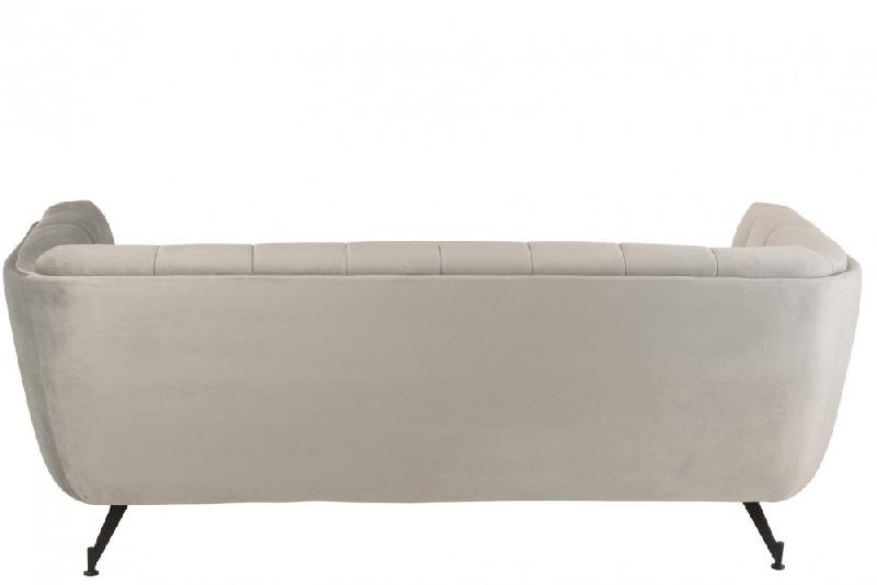 Canapé lounge Marianah gris clair - Structure bois - Revêtement velours capitonné - L207 x H78 x P82 cm_1