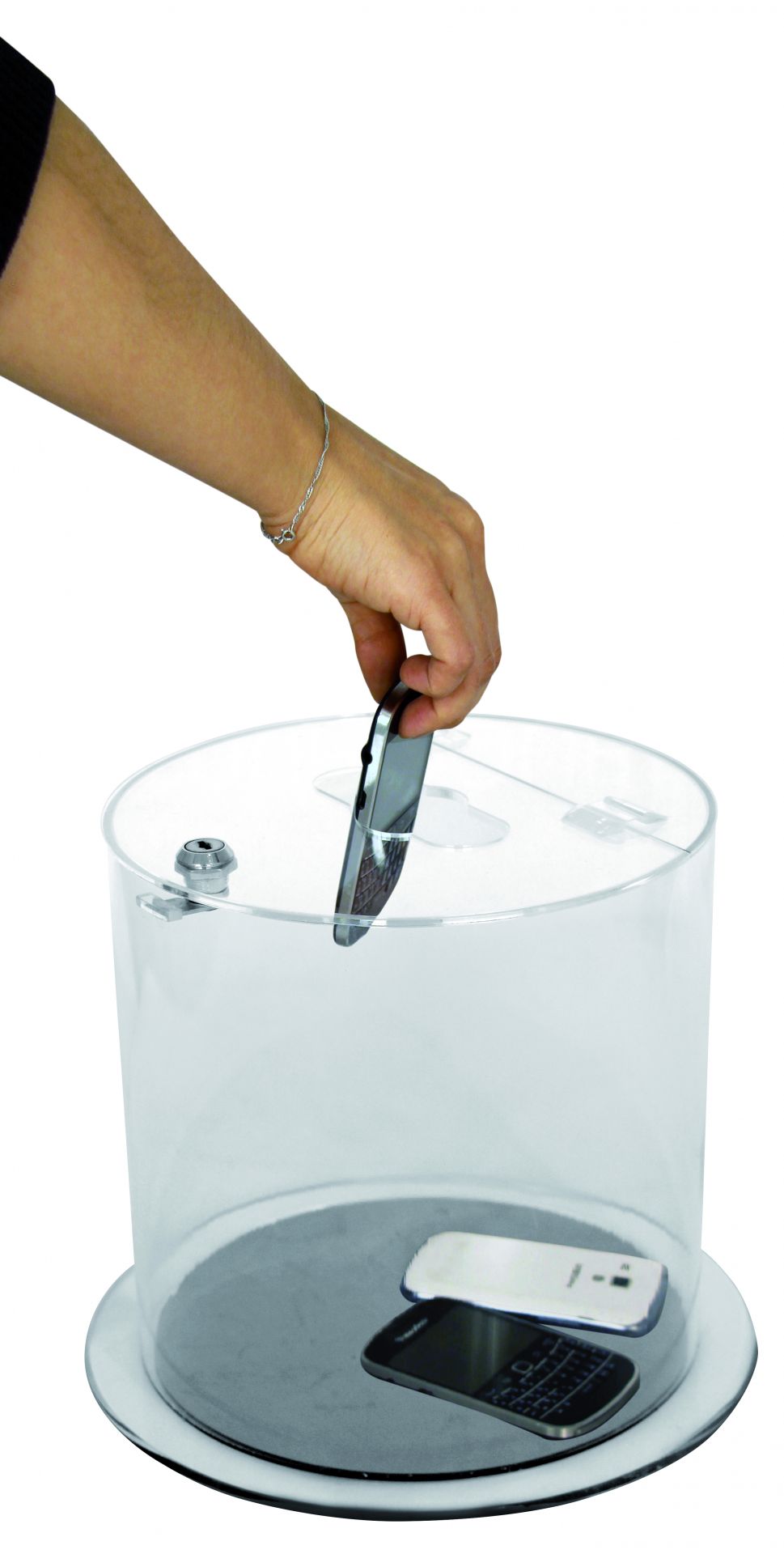 Collecteur de piles 12L - PMMA recyclable - diamètre 25cm et verrouillable_1