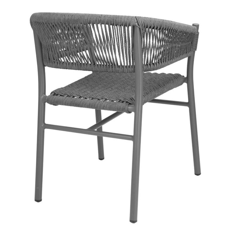 Fauteuils en corde grise tressée Florence - Lot de 2 - FU533 | Bolero_1