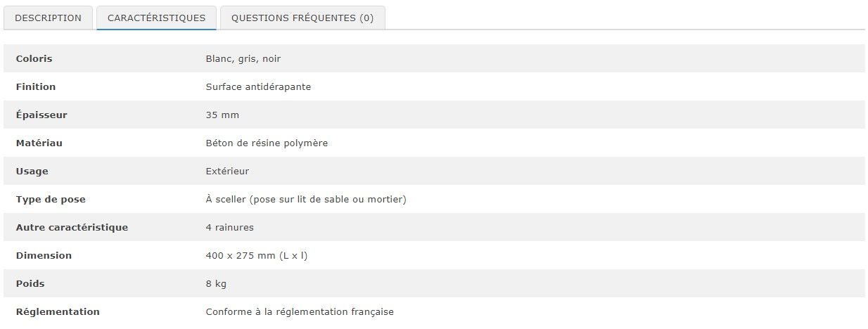 22542 - Bande de guidage en béton - virages - 400 x 275 mm - surface antidérapante_1