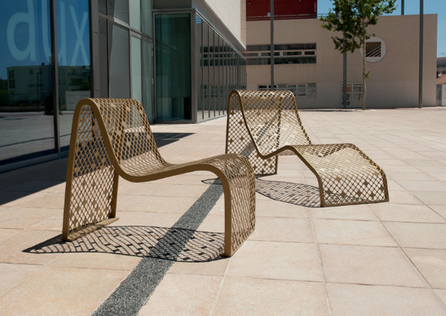 Banc Elinium 59cm avec structure en acier traité anti-corrosion