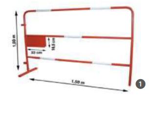 Barrière de chantier extensible en polyéthylène haute densité - Multigate - balisage 2 m, transportable et rétroréfléchissante_1
