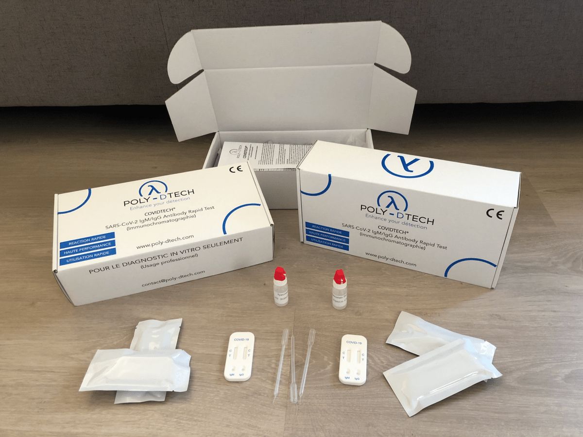 Covidtech - test rapide coronavirus - Poly-Dtech - sérologie IgM/IgG - résultat en moins de 15 min à partir de deux gouttes de sang_1