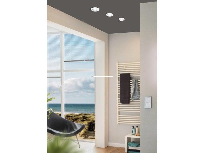 Kit 1 spot à encastrer orientable Saliceto LED intégrée - 4000K - rond blanc - aluminium - EGLO_1