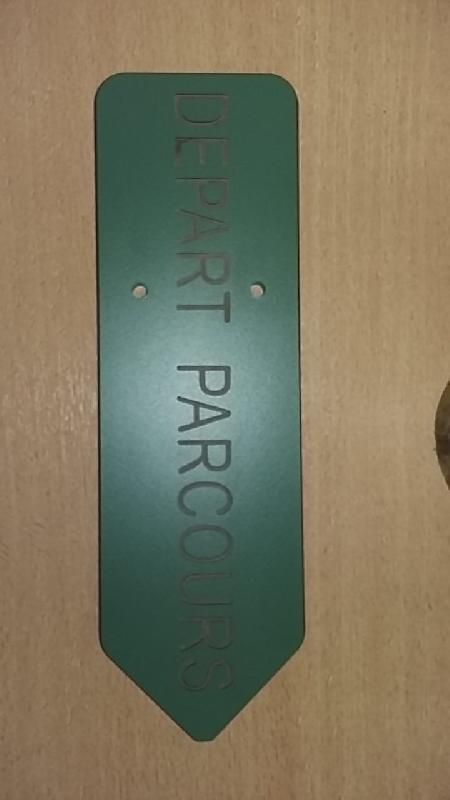 Panneaux de signalisation Départ et Arrivée - Vert et Jaune - Stratifié 10mm - Réf. PDA, PDAG_1