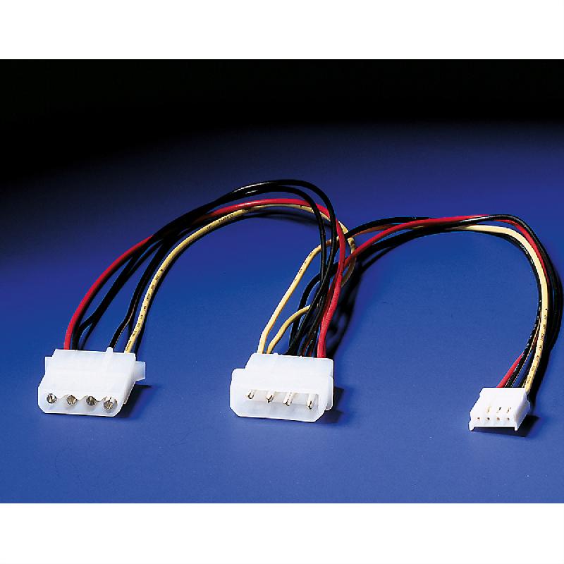 ROLINE Câble en Y 4 pôles HDD / 4 pôles HDD + 4 pôles FDD, 0,3 m_1