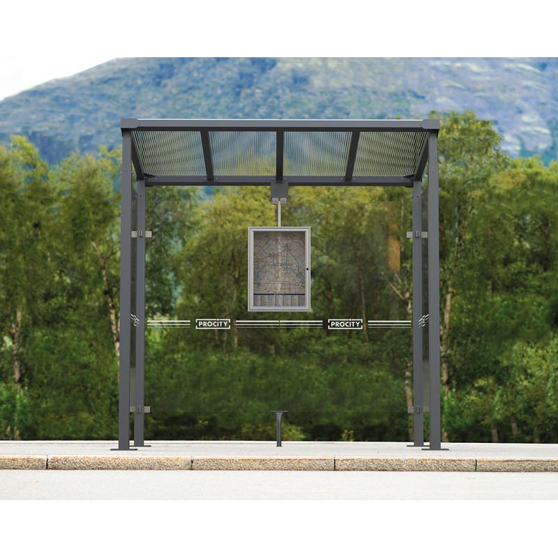 Station bus Milan - Ref : 529238.Gpro - Abri de bus contemporain avec bardage en verre Sécurit®_1