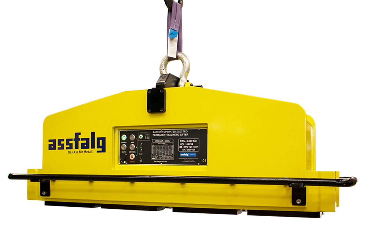 Aimant de levage à batterie avec surface de pôle magnétique allongée - EPMB Lang - Charge 3000 à 5000 kg_1