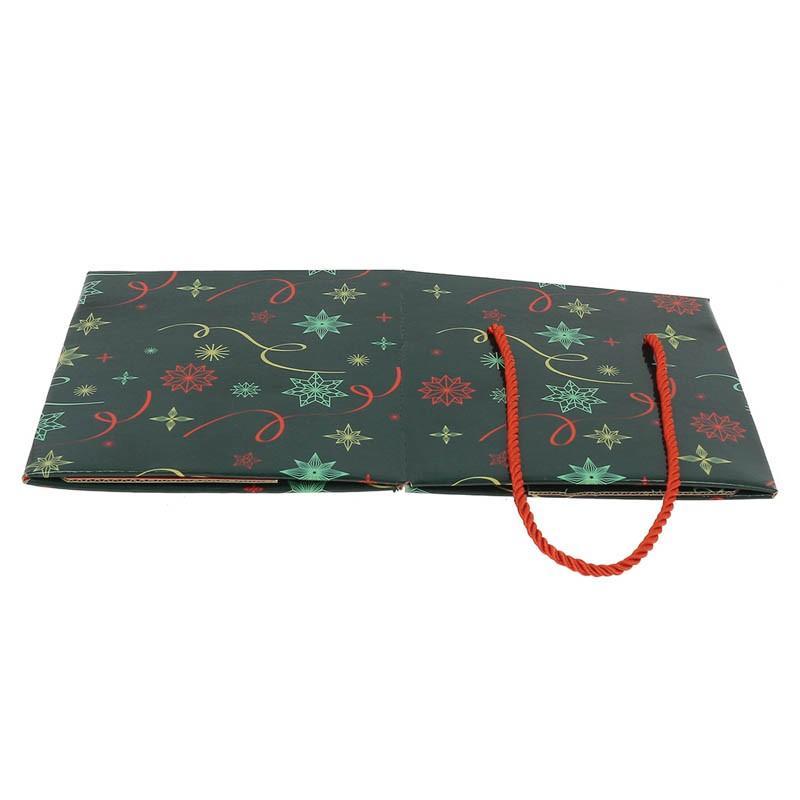 Boite carton carrée pliable Noel Vert 27x27 -_1