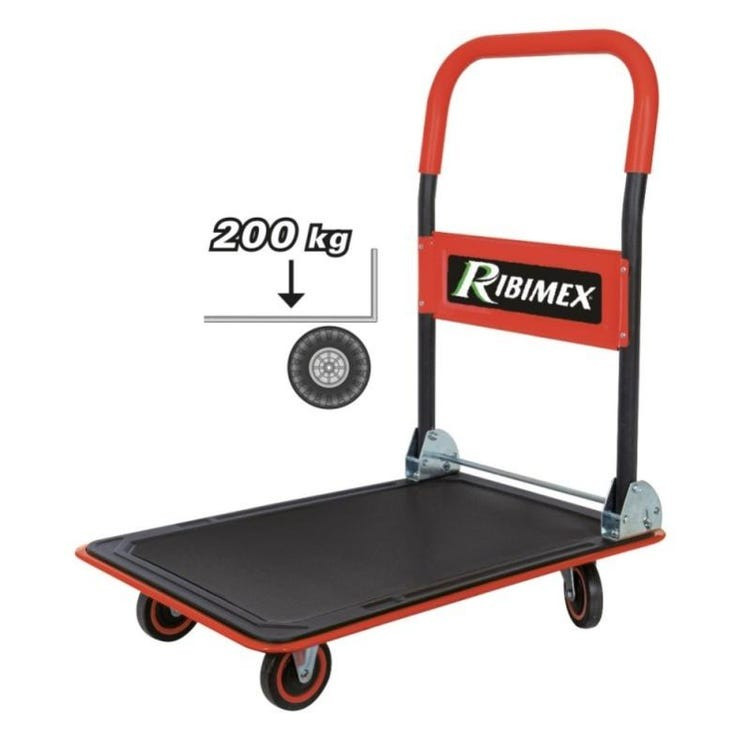 Chariot de transport pliable 4 roues 200kg -  ribimex_1