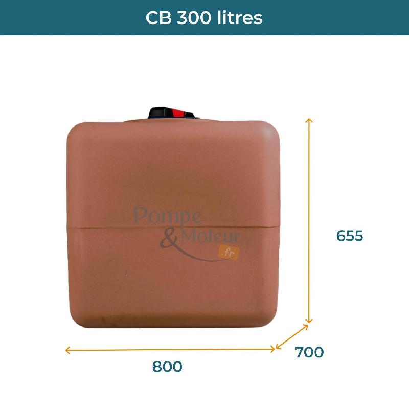 Cuve 300l Aérienne De Récupération D'eau - Réservoir Cubique Terracotta - Elbi Cb300_1