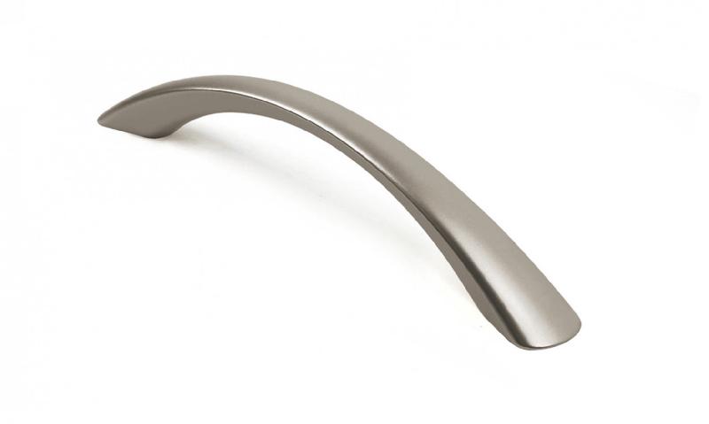 Poignée de meuble aluminium satiné, entraxe 128 mm