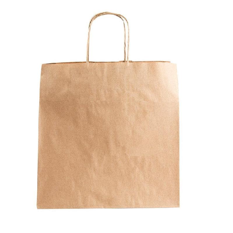 Sac traiteur kraft brun poignées torsadées 26x20x27cm - par 250_1