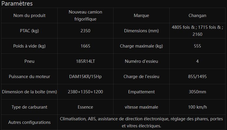 Véhicule frigorifique à options personnalisés - PTAC 2350 kg - Chengli Special Automobile Co., Ltd_1