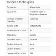 119264W - Armoire de sécurité coupe-feu 90 minutes, 4 bacs-tiroirs, charnières à droite_1