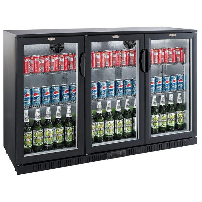 Arrière bar réfrigérée noir 3 portes l1350 7527.0040 COMBISTEEL_1