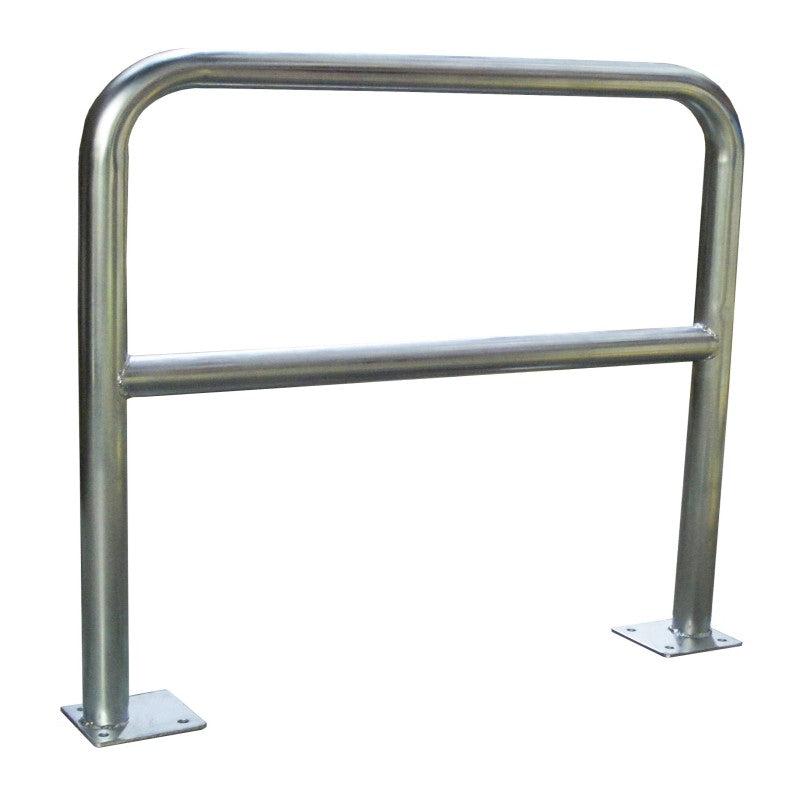 Barrière acier galvanisé Ø 40 mm à platine - finition grise, longueur 1 000 à 2 000 mm - 1500 / Non_1