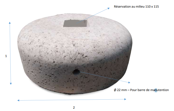 Bloc de béton moulé empilable - Masse béton 72 KG Lestage - REF2200072_1