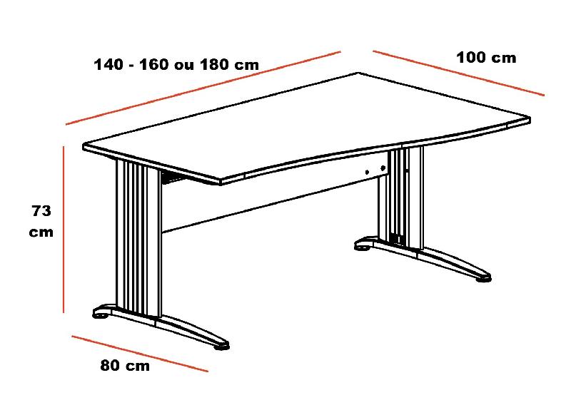 Bureau vague Sigma - Mobel Linea - Argent Ral 9006, 180, Blanc, Gauche_1