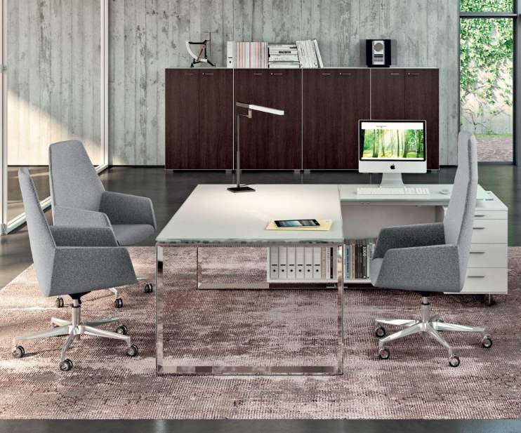 Fauteuil de direction DUNE - Président, design italien, cuir pleine fleur ou tissu, mécanisme basculant_1