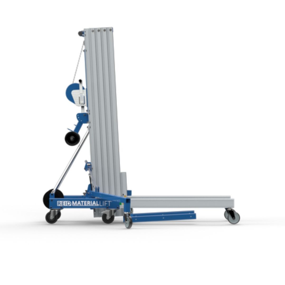 Gerbeur télescopique 2-en-1 REID Material Lift - Lève-matériaux jusqu'à 7,5 m et 450 kg avec système polyvalent_1