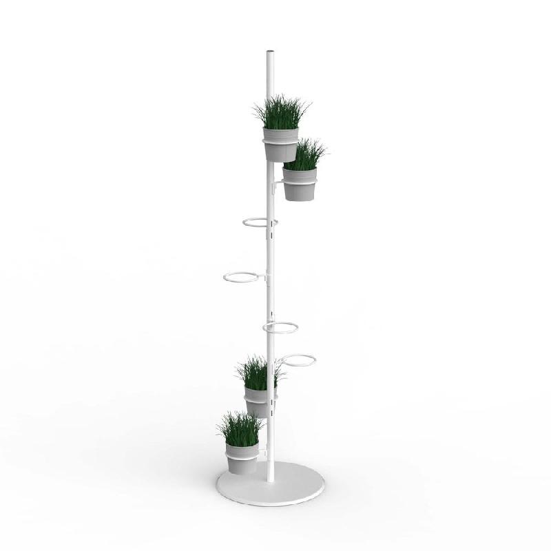 Présentoir Round H192cm avec 8 supports Ø139mm pour vase - blanc mat_1