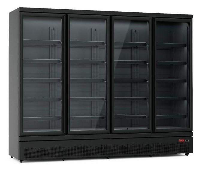 Vitrine réfrigérée murale 4 portes de 2m50 de couleur noire_1