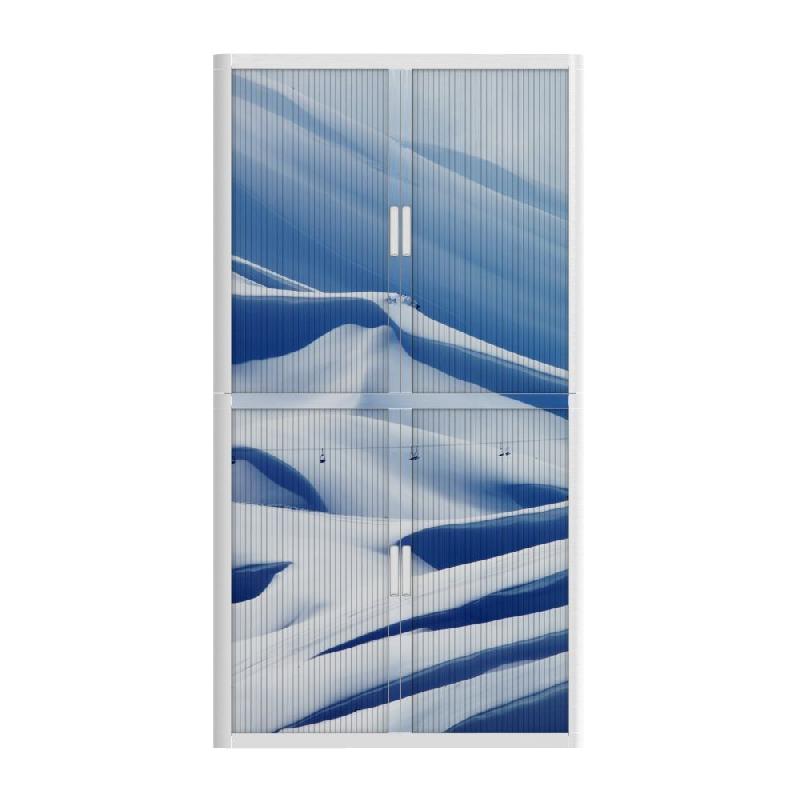 Armoire à rideaux avec décor montagne - EasyOffice. - Haute, Montagne_1