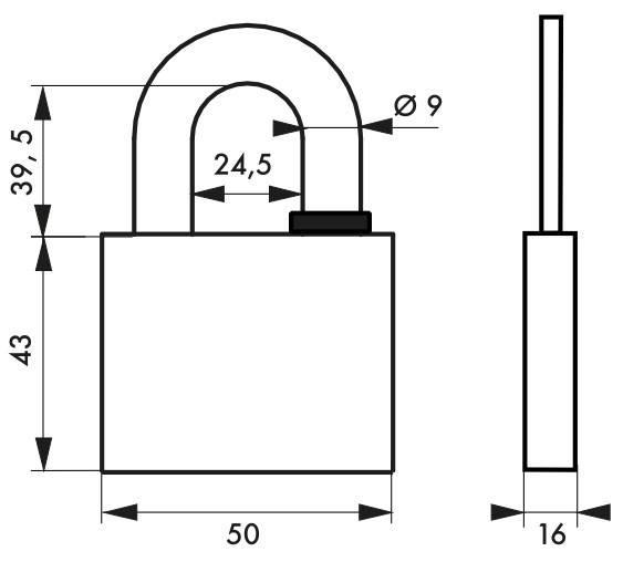 Cadenas à clé Reverso 50 mm - 4 clés réversibles - Corps laiton monobloc et anse acier cémenté_1