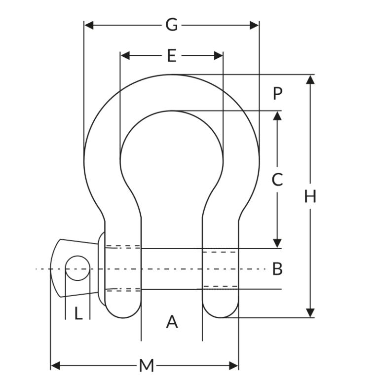 Manille lyre haute résistance Crosby® G-209 avec axe vissé - REF : 43120 - Capacité 0,33t à 55t_1