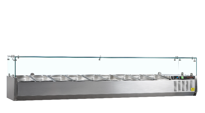Vitrine réfrigérée GN1/3 GVC38-200 Inox L2000mm 33603 TEFCOLD_1