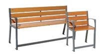 Banc public en acier et bois - SILAOS - fabrication écoresponsable, chêne certifié PEFC_1