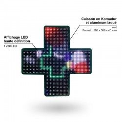 Enseigne pharmacie - Promoplast - Mini croix couleur haute définition 500 - Aluminium laqué - 50,8 cm_1