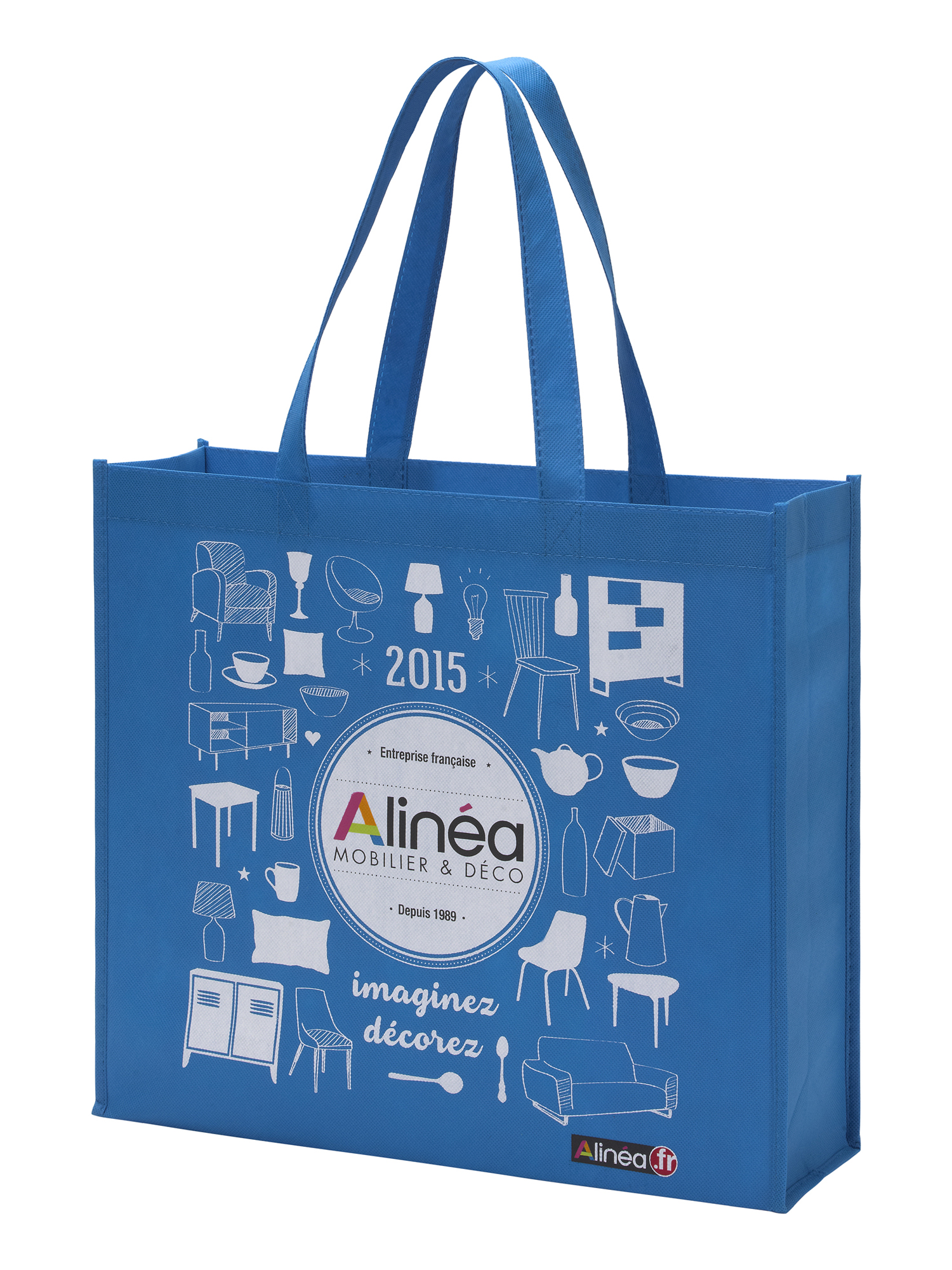 Sac cabas réutilisable - Polypropylène non tissé 110 g/m² - sans lamination - Réf : FRAALICAN2S_1