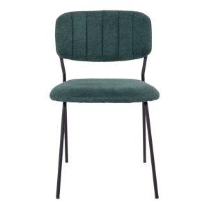 Chaise de repas Alicante tissu vert foncé - design scandinave - empilable_1